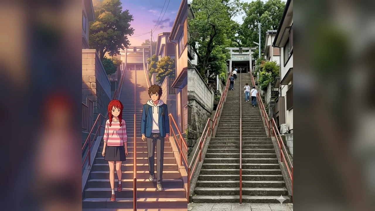 アニメ聖地と実景の比較広告